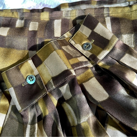 Vintage Escada Green Silk Abstract Moss Green Blouse - Picture 11 of 11